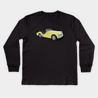 Triumph TR3 in yellow Kids Long Sleeve T-Shirt